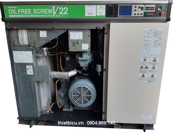 máy nén khí nhật bãi 22 kw hitachi oilfree có dryer